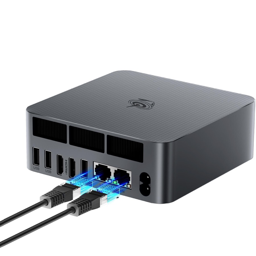 Beelink EQR6 Mini PC, AMD Ryzen 5 6600U(up to 4.5GHz),24G LPDDR5,RAM 500G NVME SSD,Dual 1000Mbps Ethernet LAN,Dual HDMI,WiFi6,Bluetooth5.2